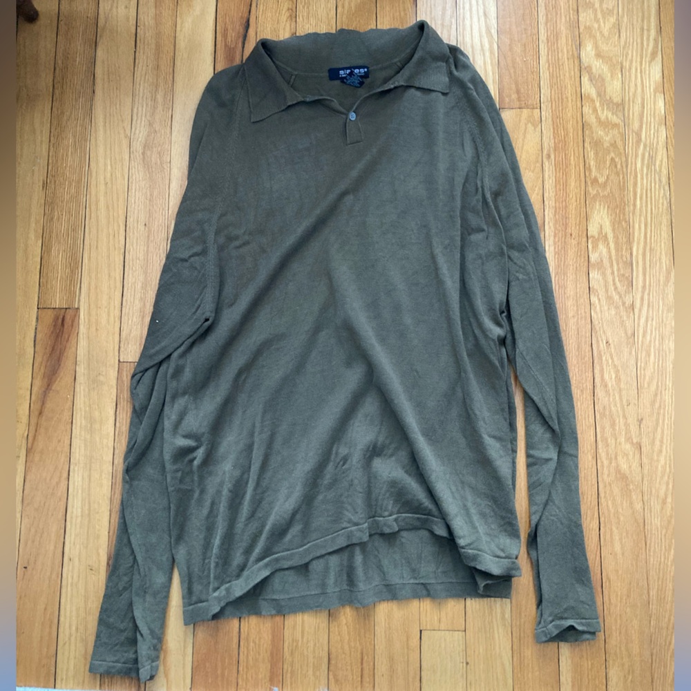XL Green Slates Long Sleeve Polo